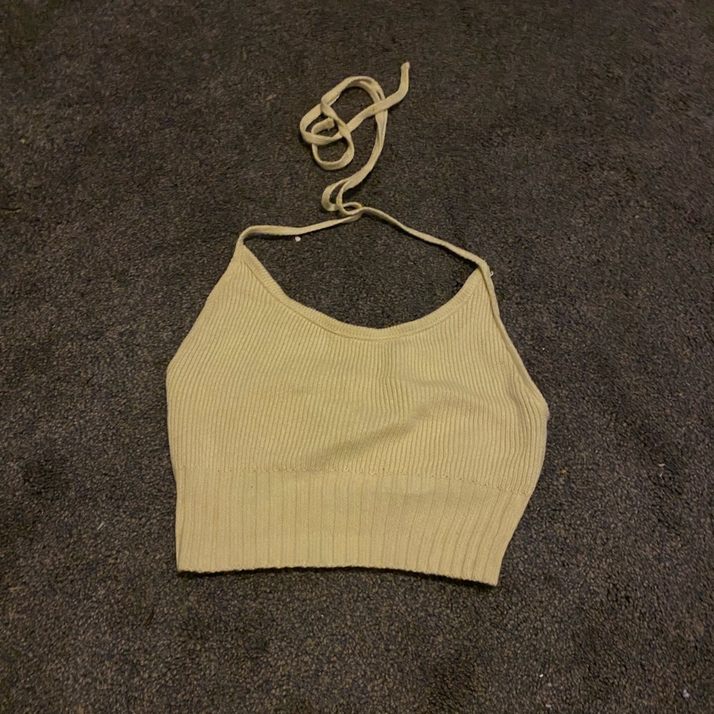 yellow halter top